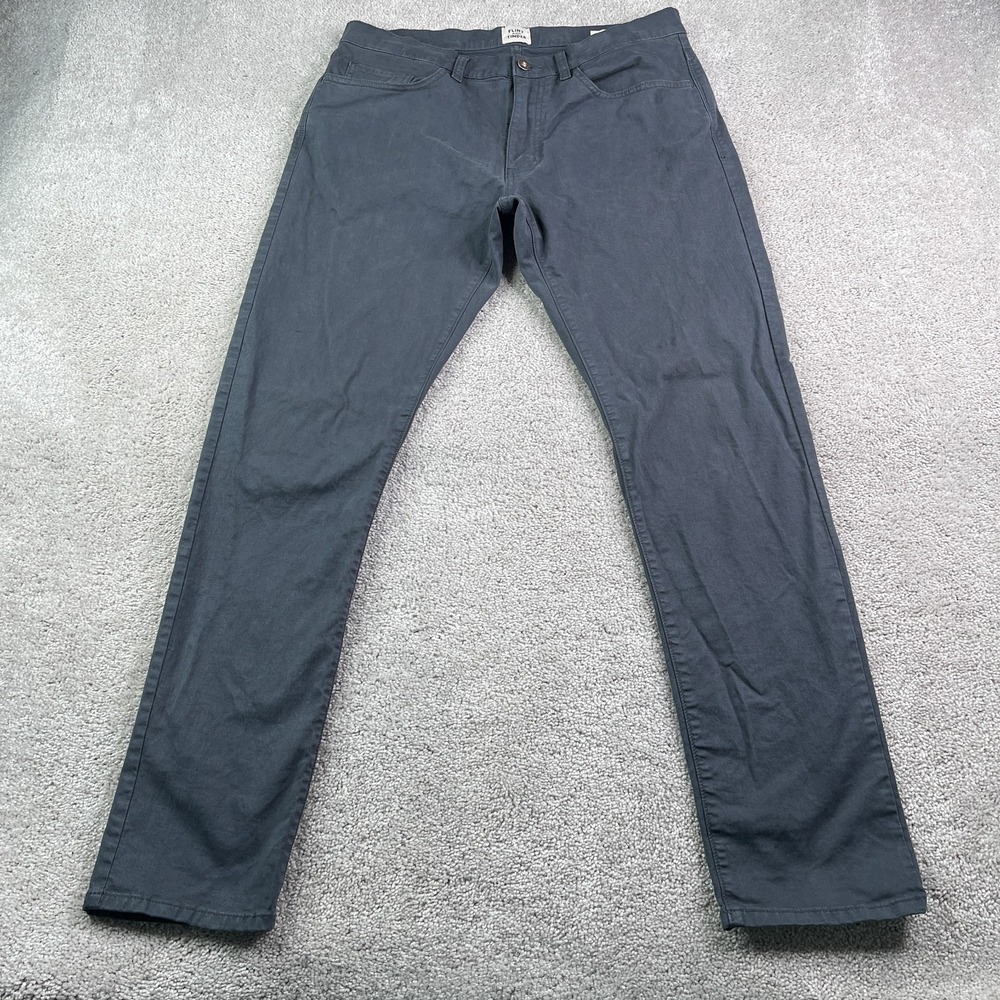 Flint and Tinder Pants Mens 33x32 Grey Slim Fit 5-Pocket Stretch Chino Slacks